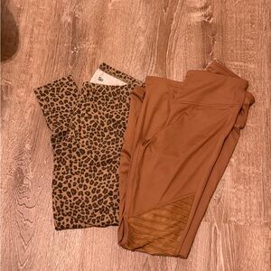 SO Leopard Print Leggings with Bonus Moto Leggings